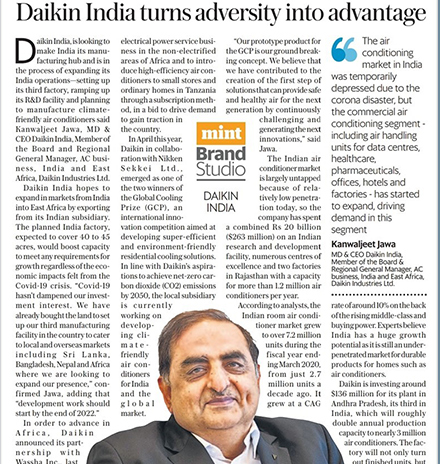 Daikin India turns adversity into advantage